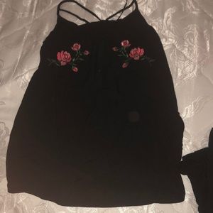 Black Rose-Detailing Racerback Tank